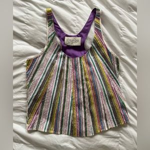 Exquisite sequined multi colored tank.  Rory Beca.